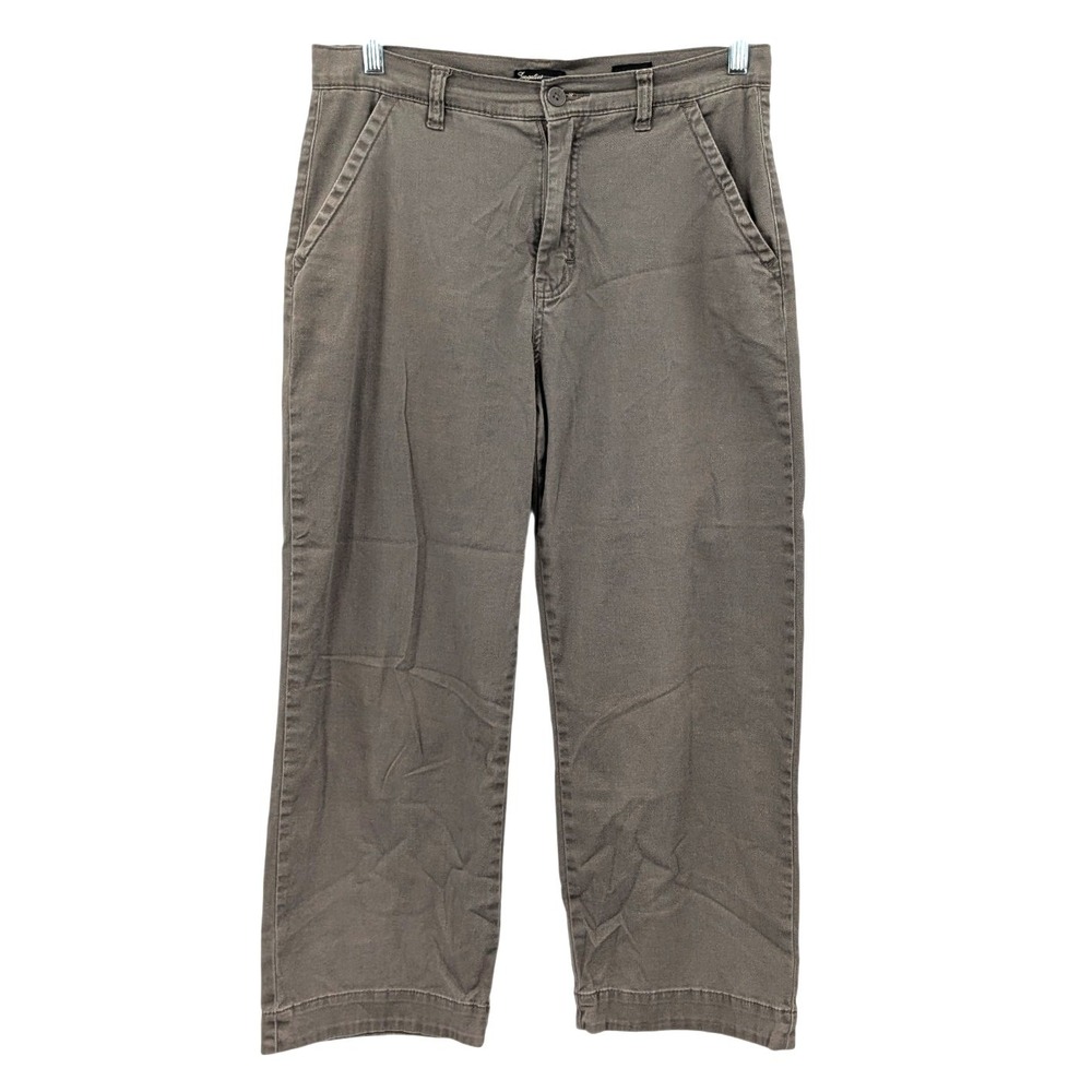 High Rise Wide Leg Cropped Pants Women's Size 8 Gray 25 Inseam Supplies